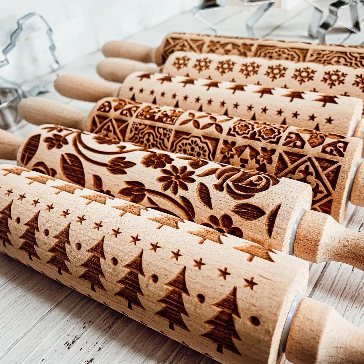 Christmas Rolling Pin Set In 10 Styles Varieties