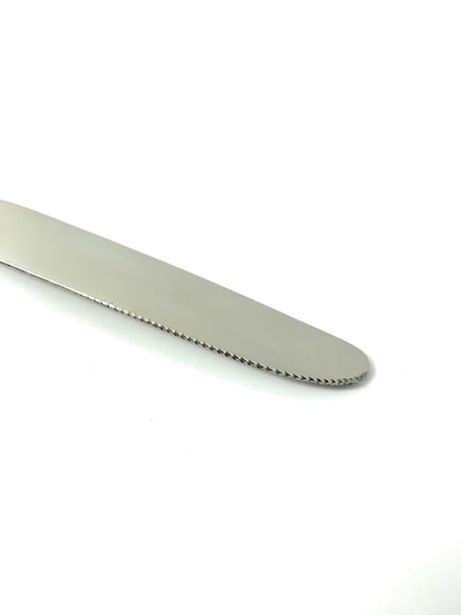 Vibhsa dinner knife from flatware set, stainless steel blade with serrated edge on Tampa Home & Garden Store