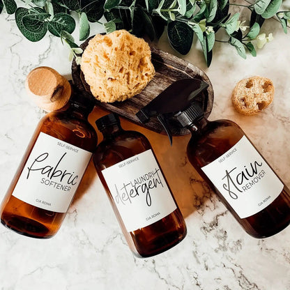 16oz Amber Boston Round Bottles and White Label