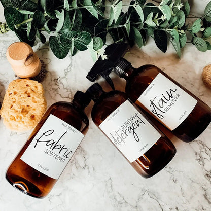 16oz Amber Boston Round Bottles and White Label