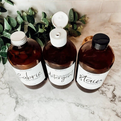 16oz Amber Boston Round Bottles and White Label