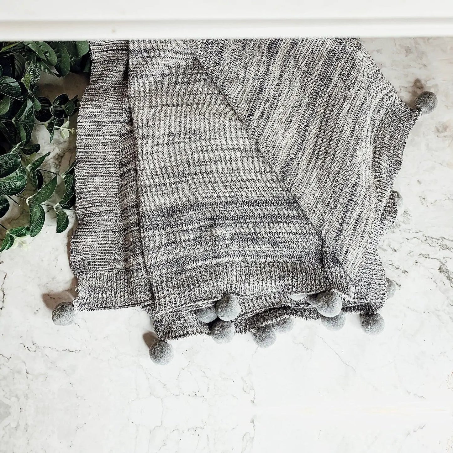 Casablanca Pom Pom Cotton Blanket Cozy Throw