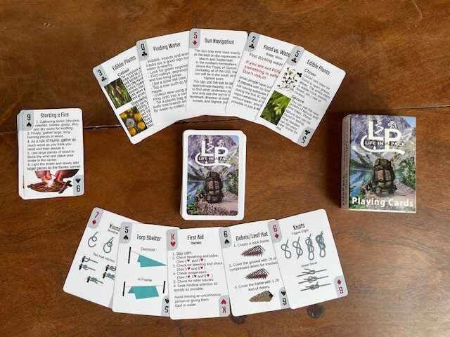 Life in a Pack Survival Playing Cards deck by River Country Gear with rugged illustrations on Tampa Home & Garden Store