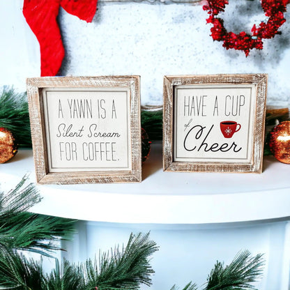 Cup of Cheer Sign for Coffee Bar Holiday Decor