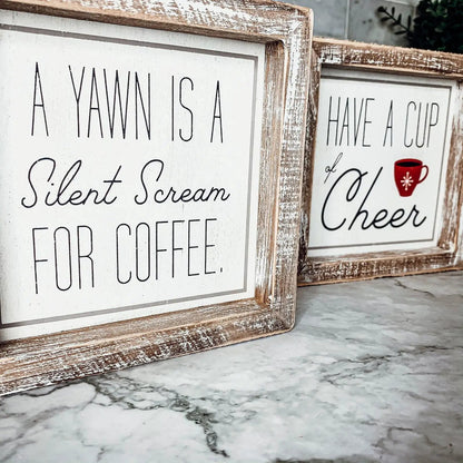 Cup of Cheer Sign for Coffee Bar Holiday Decor