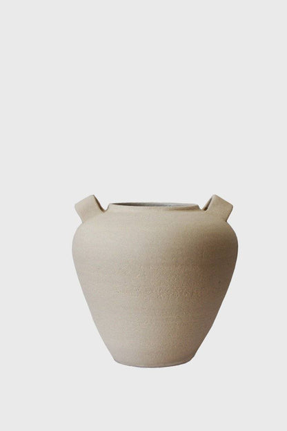 Handmade and rustic stoneware indoor vase