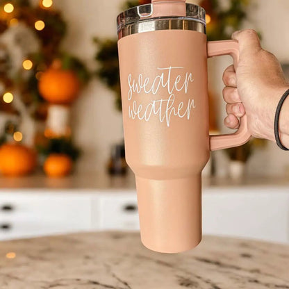 Sweater Weather 40oz Tumbler for Cozy Mornings