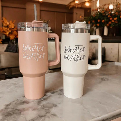 Sweater Weather 40oz Insulated Mug with Handle