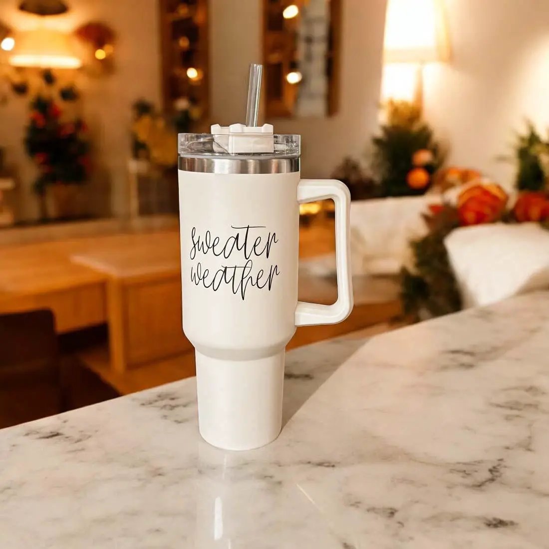 Sweater Weather 40oz Insulated Mug with Handle
