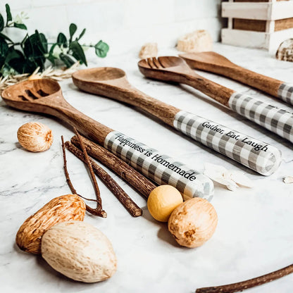 Wooden Serving Spoons Set of 4 With Sayings