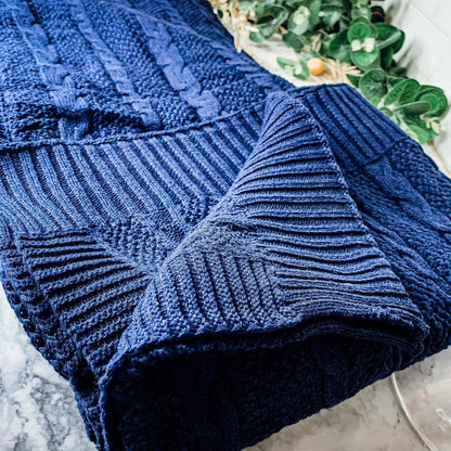 Cozy Ivory Cable Knit Throw Blanket for Home
