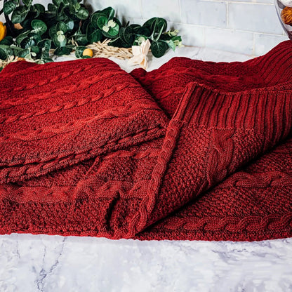 Cozy Ivory Cable Knit Throw Blanket for Home