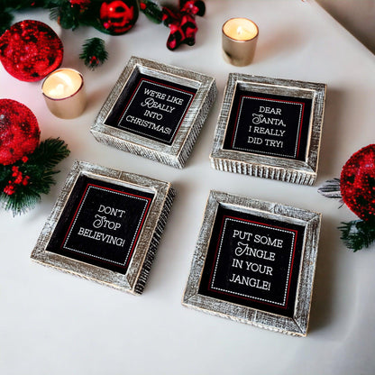 Chalkboard Wood Christmas Sign for Holiday Decor