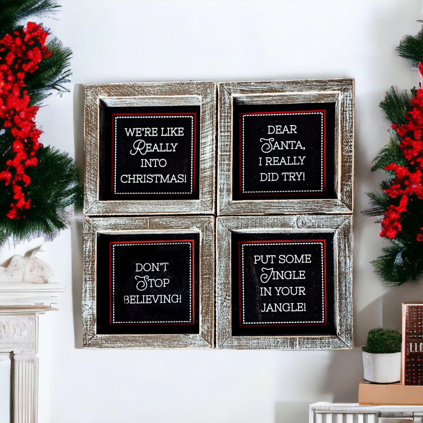 Chalkboard Wood Christmas Sign for Holiday Decor