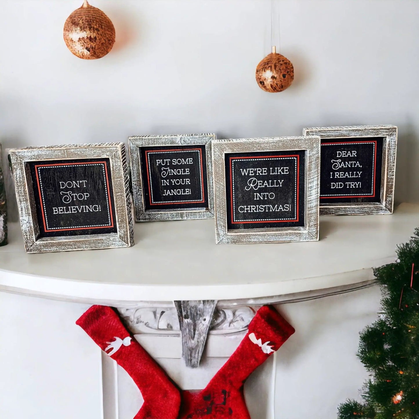Chalkboard Wood Christmas Sign for Holiday Decor