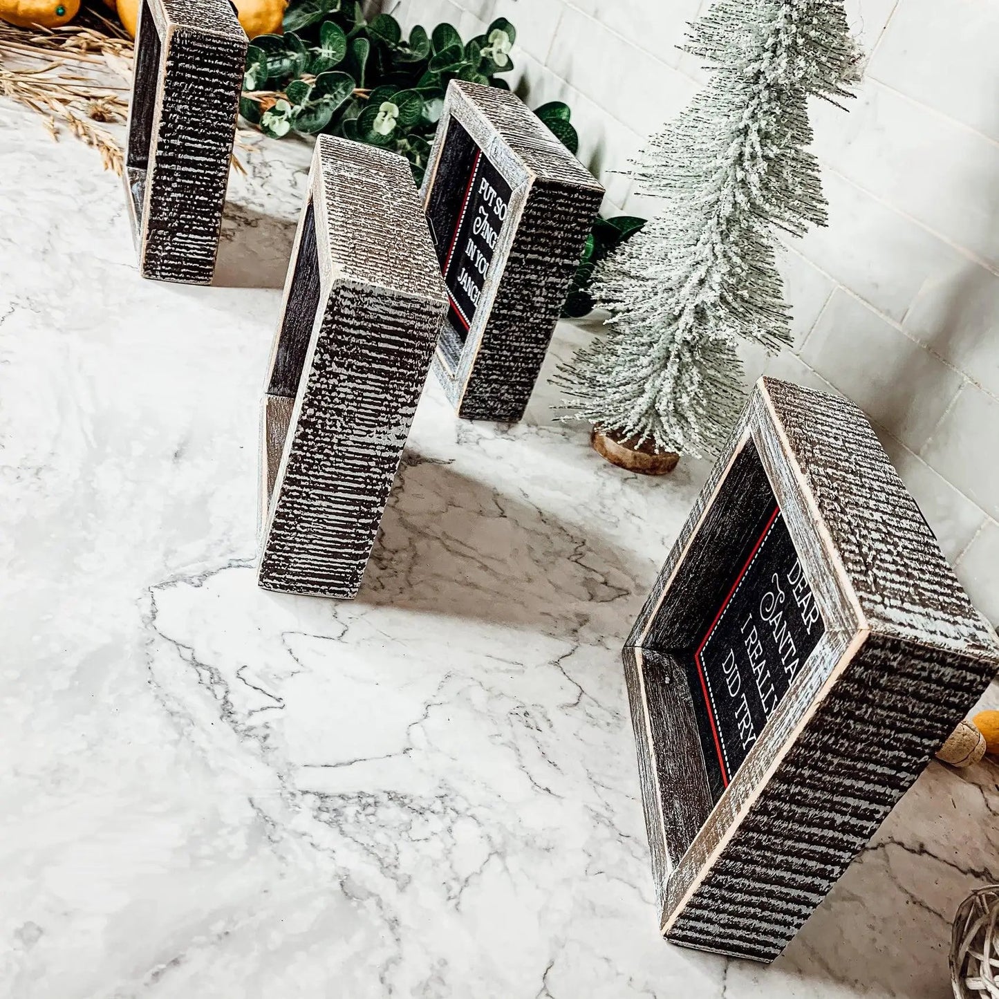 Chalkboard Wood Christmas Sign for Holiday Decor