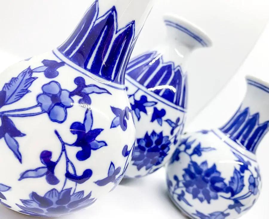 Chinoiserie Mediterranean Blue and White Vases