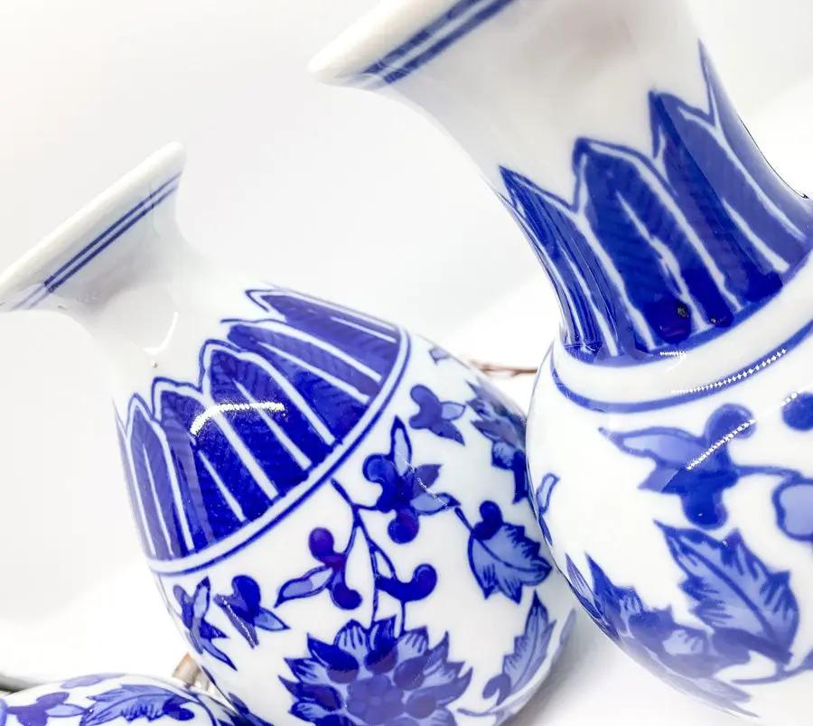 Chinoiserie Mediterranean Blue and White Vases