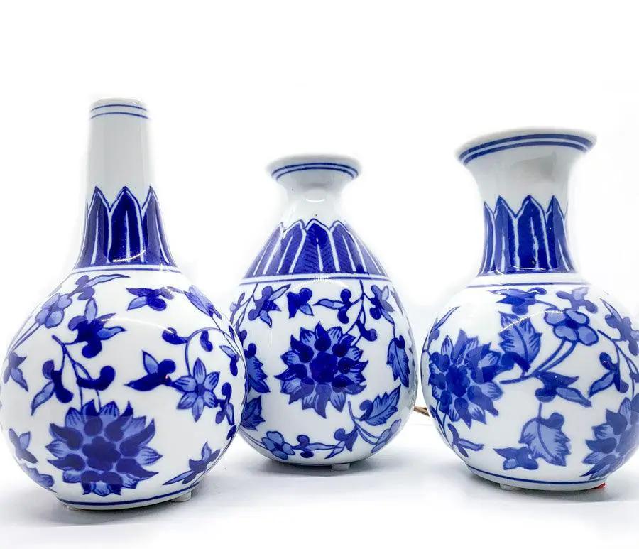 Chinoiserie Mediterranean Blue and White Vases