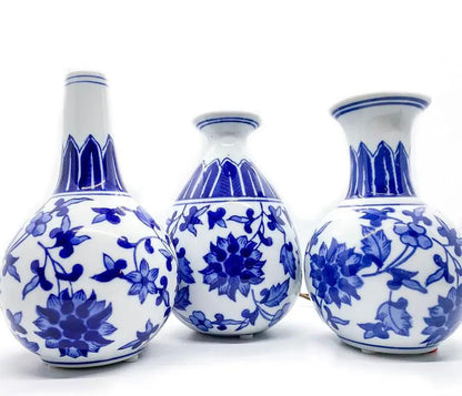 Chinoiserie Mediterranean Blue and White Vases