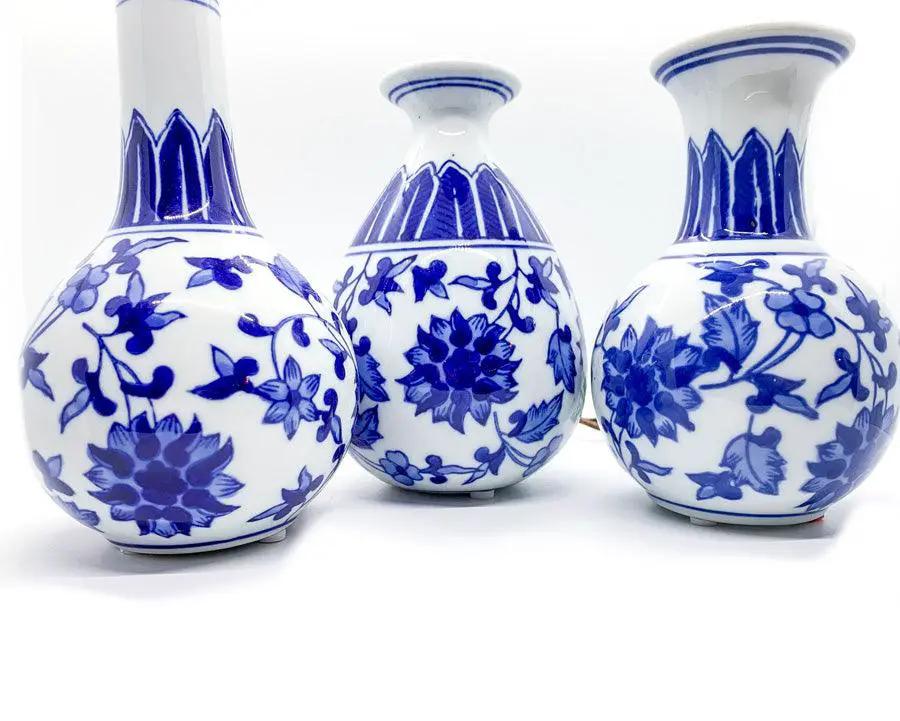 Chinoiserie Mediterranean Blue and White Vases