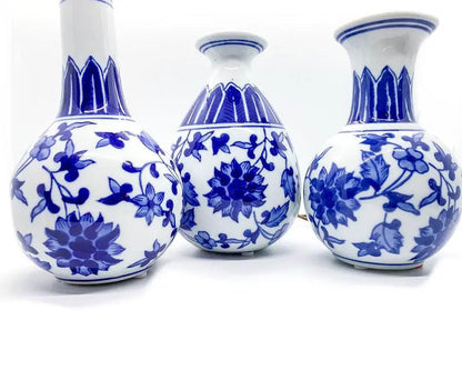 Chinoiserie Mediterranean Blue and White Vases