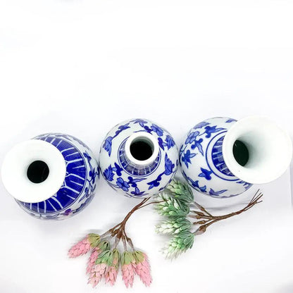 Chinoiserie Mediterranean Blue and White Vases