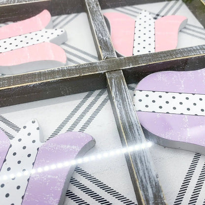 Wooden Easter and Spring Tic Tac Toe Set