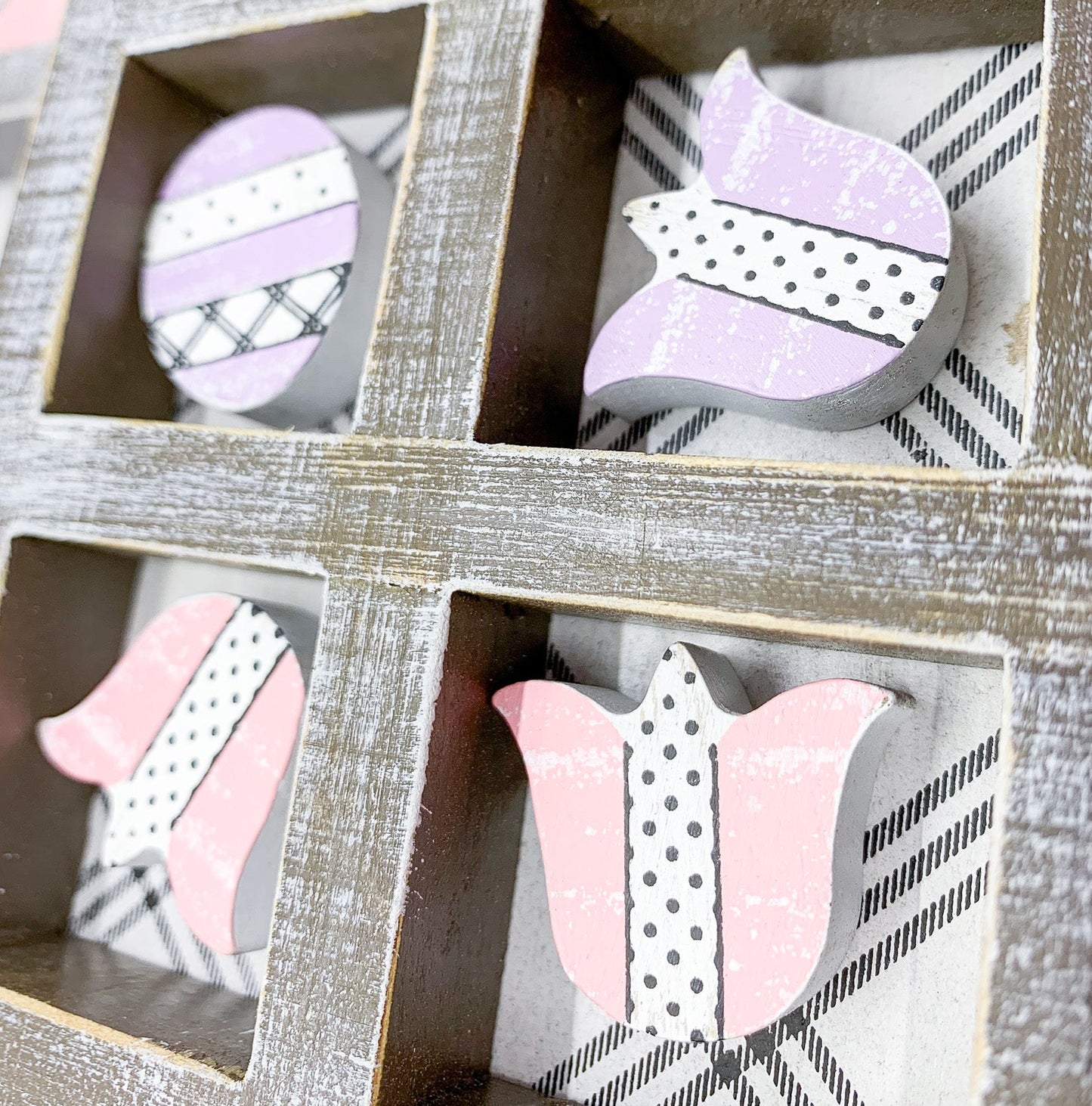 Wooden Easter and Spring Tic Tac Toe Set