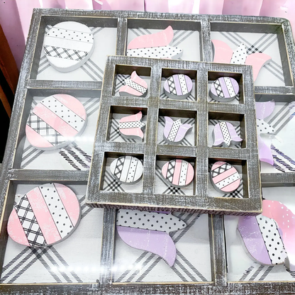 Wooden Easter and Spring Tic Tac Toe Set