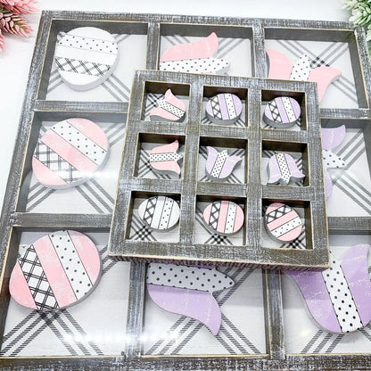 Wooden Easter and Spring Tic Tac Toe Set