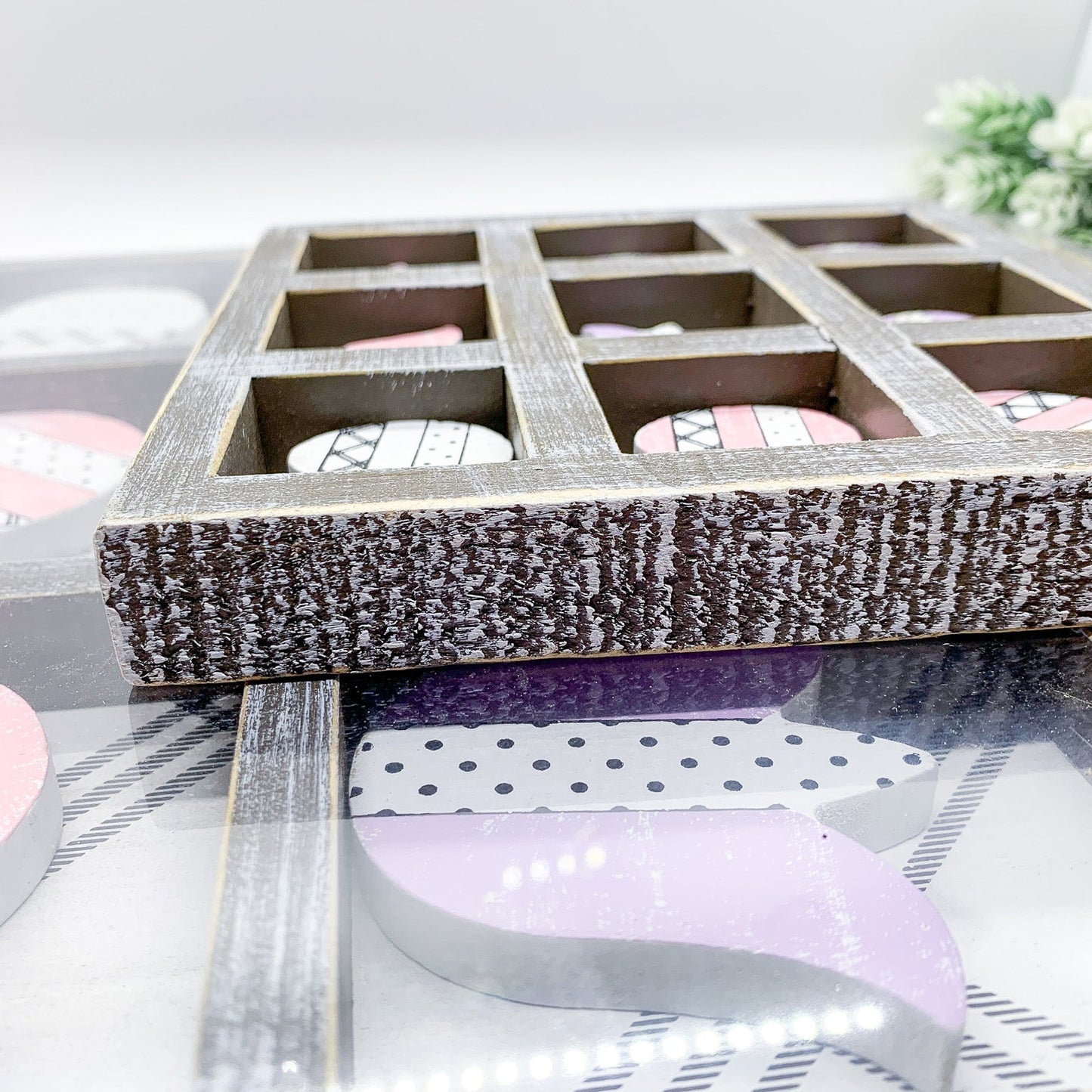 Wooden Easter and Spring Tic Tac Toe Set