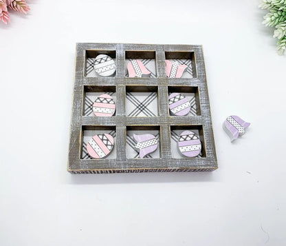 Wooden Easter and Spring Tic Tac Toe Set