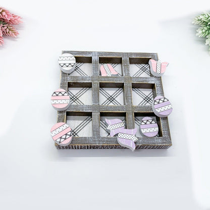 Wooden Easter and Spring Tic Tac Toe Set