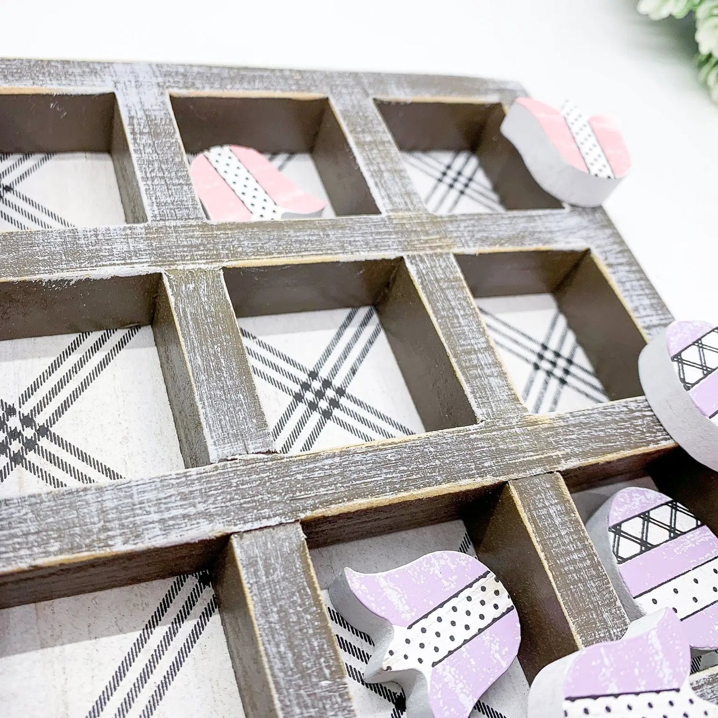 Wooden Easter and Spring Tic Tac Toe Set