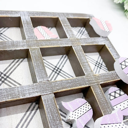 Wooden Easter and Spring Tic Tac Toe Set