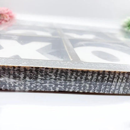 Gingham XOXO Game and Decor Hand Painted Wood