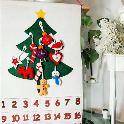 Felt Christmas Advent Calendar With Ornaments