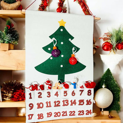 Felt Christmas Advent Calendar With Ornaments