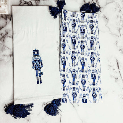 Nutcracker Tea Towel Blue