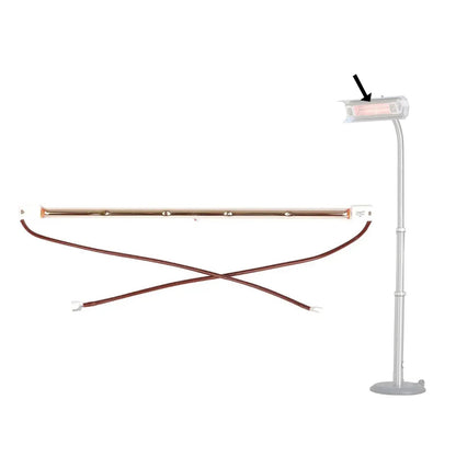 Infrared patio heater 1500W bulb replacement with copper heating tube and mounting on stand on Tampa Home & Garden Store