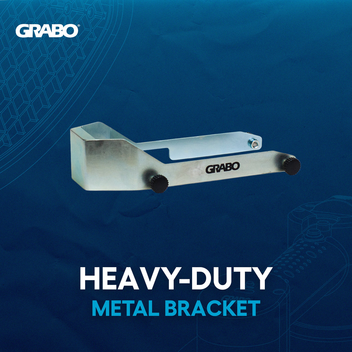 GRABO Impact Plate Hammer Shield metal bracket with black knobs, suction grip accessory on Tampa Home & Garden Store