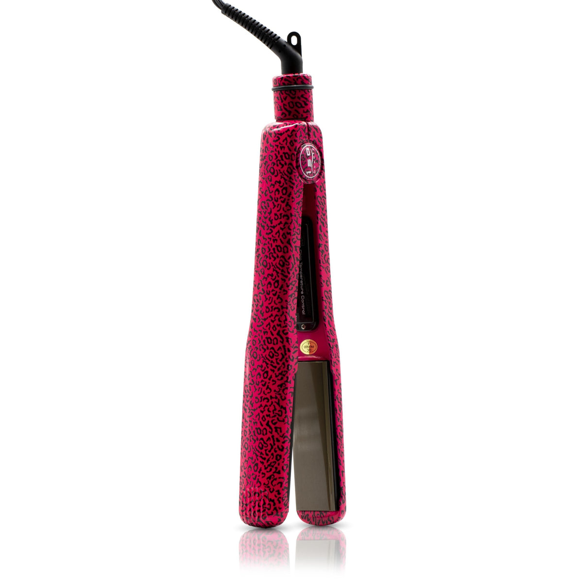 Omega 1.5-inch Titanium-Plated Hair Straightener pink leopard print by Best Product Finds on Tampa Home & Garden Store