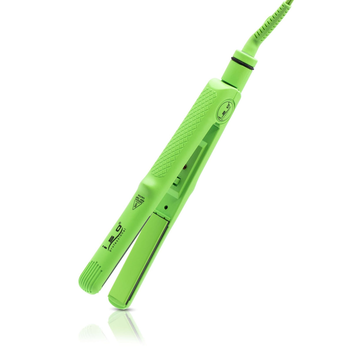 Turbo Silk 1-inch Titanium-Plated Single Pass Flat Iron neon green with textured grip on Tampa Home & Garden Store