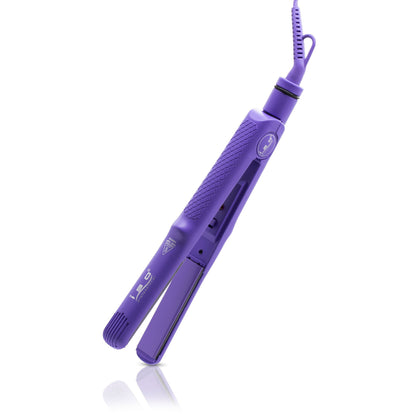 Turbo Silk 1-inch titanium-plated flat iron, purple with textured grip and control dial on Tampa Home & Garden Store
