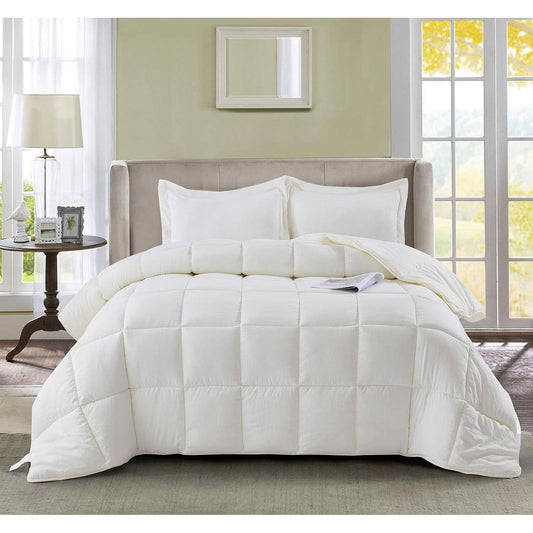 King Size Off White 3 Piece Microfiber Reversible Comforter Set - Tampa Home & Garden Store