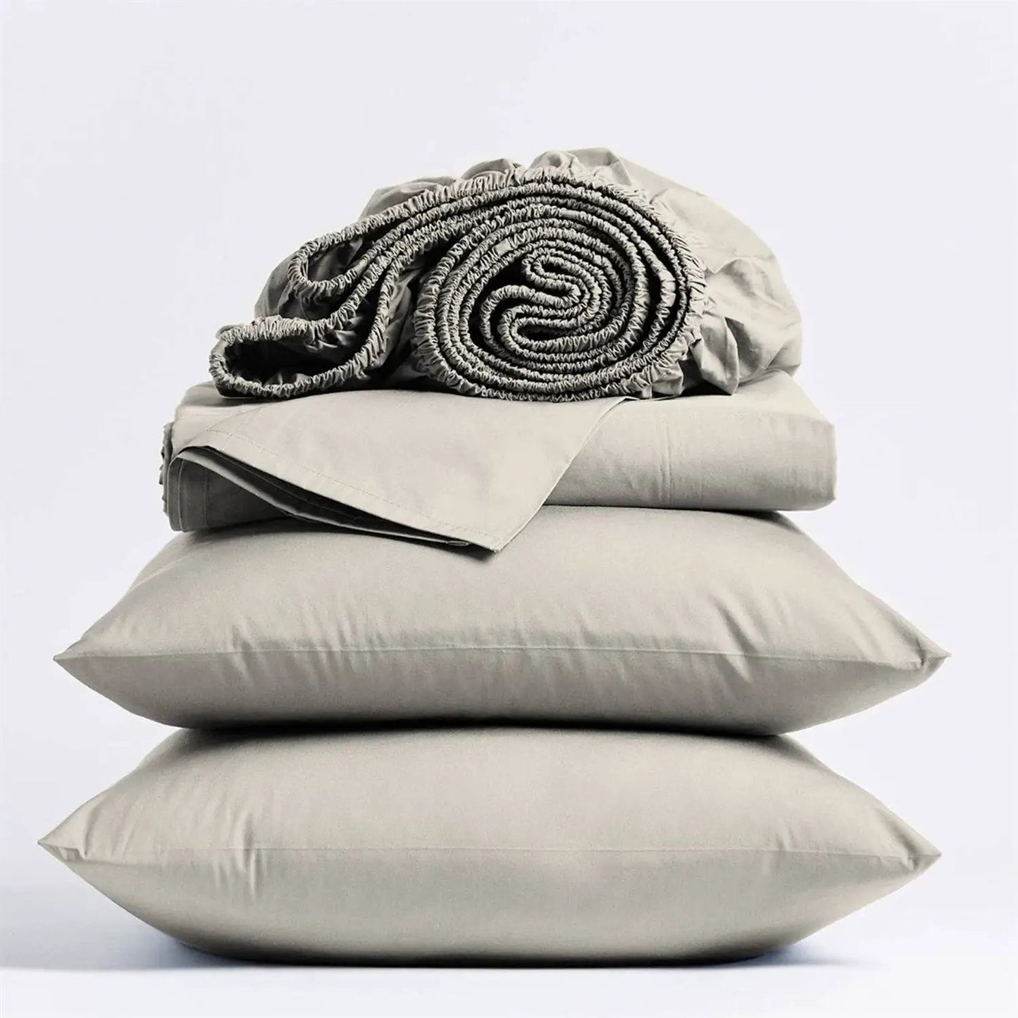 Twin Ivory Beige Organic Cotton Sheet Set