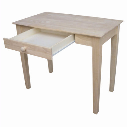 Mesa de escritorio para ordenador portátil de madera maciza sin terminar con cajón