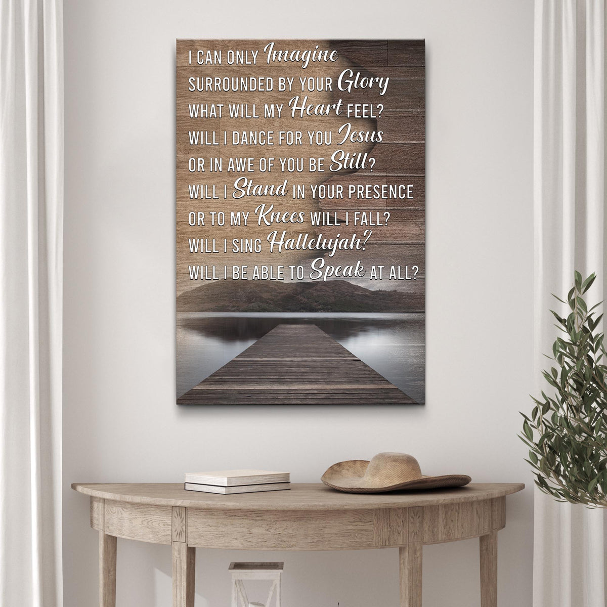 I Can Only Imagine canvas sign with white script on wood planks Tailored Canvases Crafting on Tampa Home & Garden Store