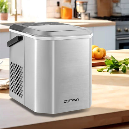 Countertop Ice Maker with Self-Cleaning for Home & Office
